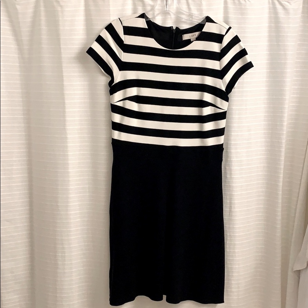 LOFT striped flare dress